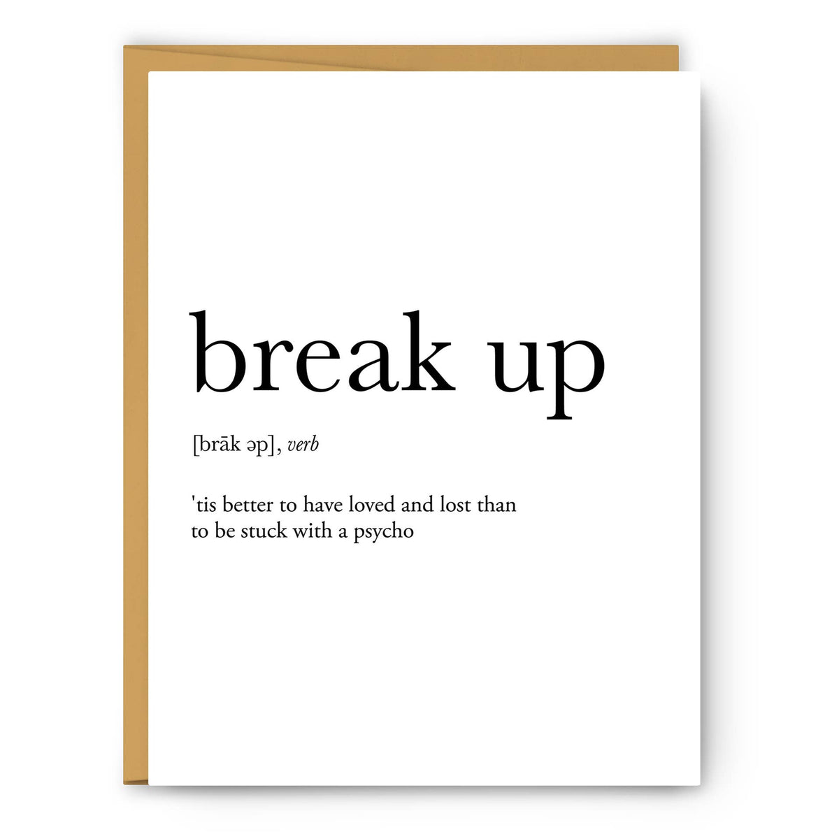 Break Up Definition Love & Friendship Card HŌMbädi boutique