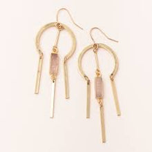 Load image into Gallery viewer, Dream Catcher Earrings: Rose quartz in silver and gold