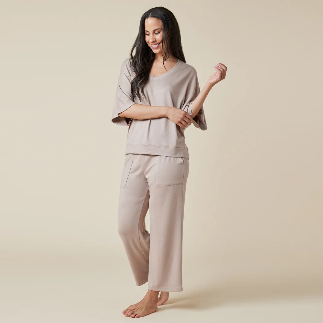 Dream Relaxed V-neck with Capri Lounge Set by Softies