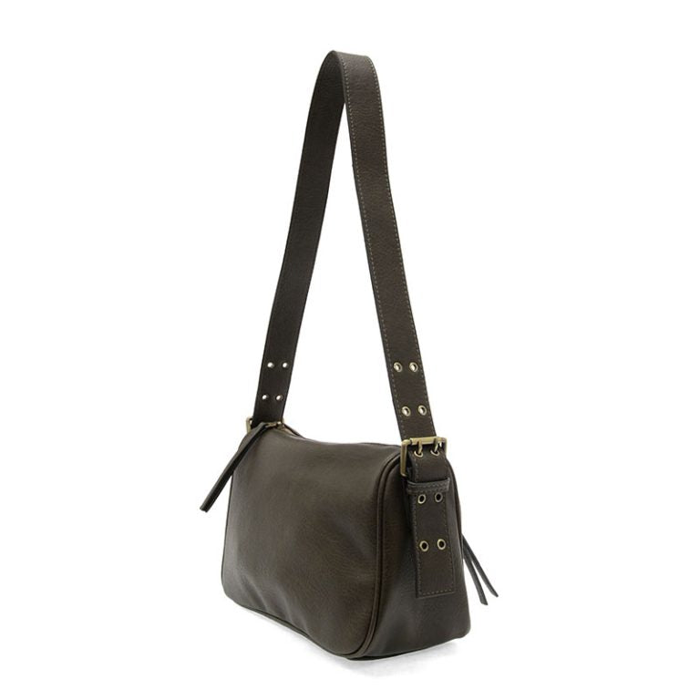 Morgan Buckle Shoulder Bag in Dark Moss