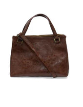 Load image into Gallery viewer, Shawna Triple Zip Satchel Crossbody in Saddle