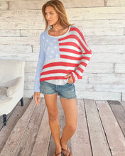 Load image into Gallery viewer, USA Flag Cropped Sweater