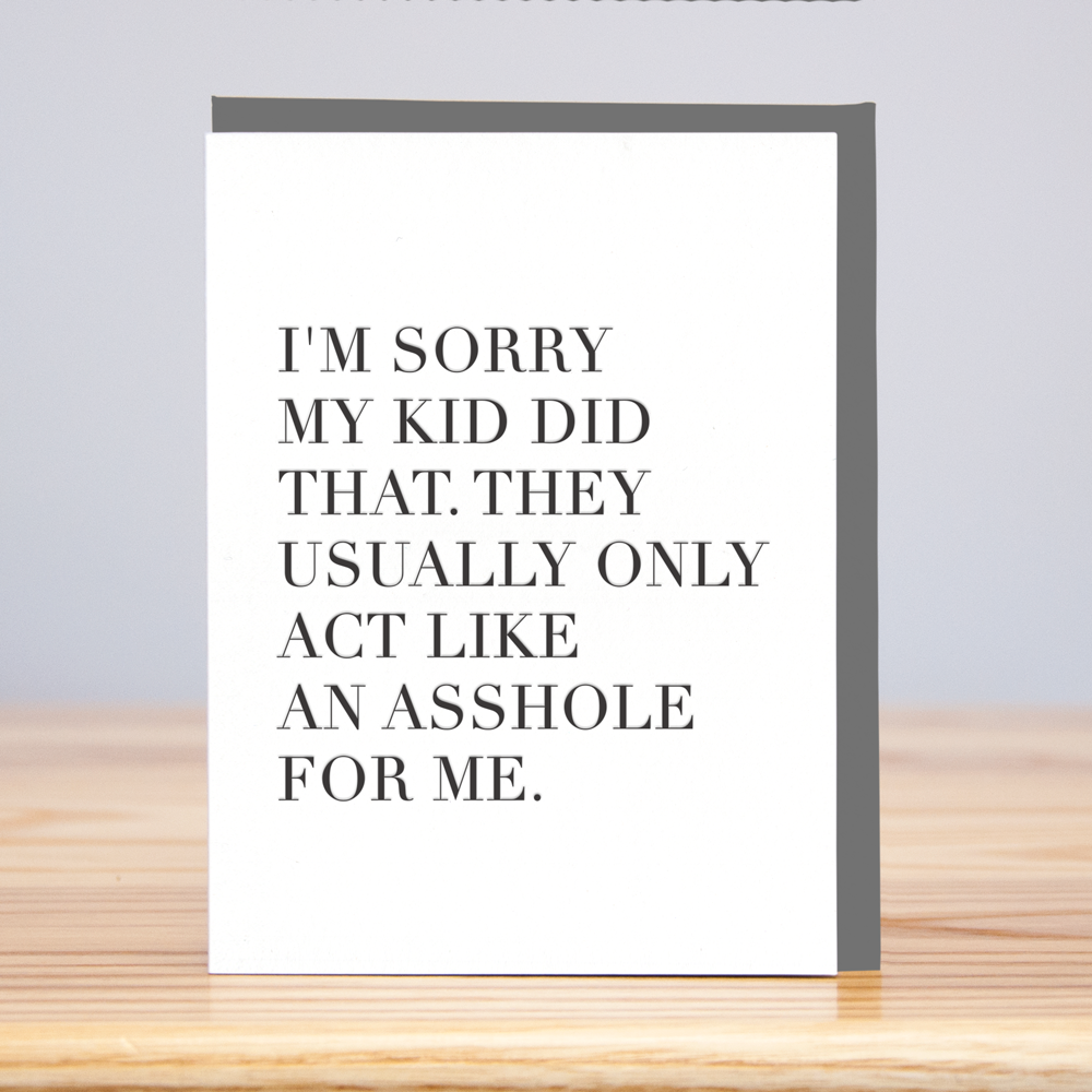 Sorry My Kid Did That Apology card