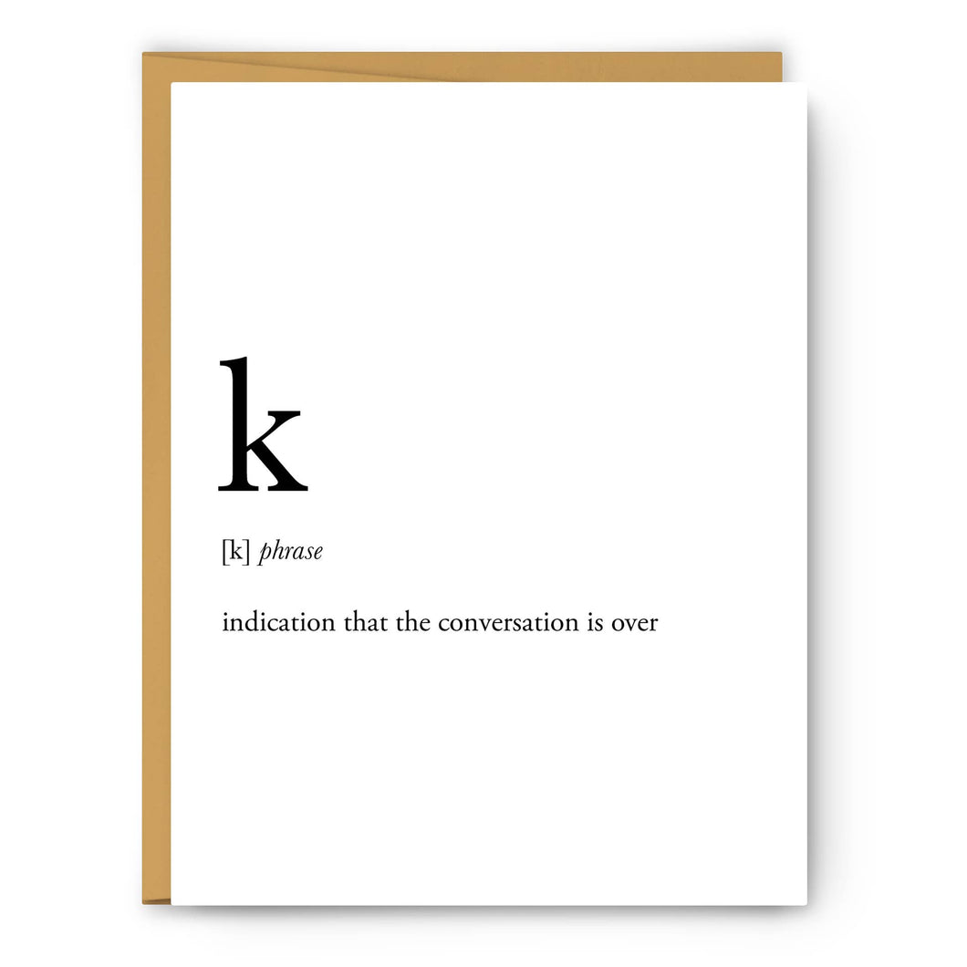 K Definition - Everyday Card