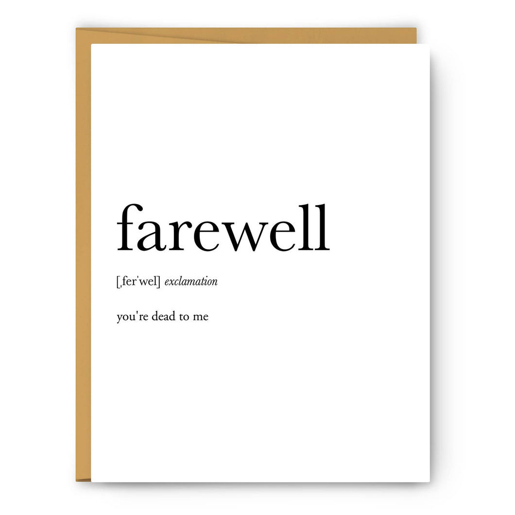 Farewell Definition - Everyday Card