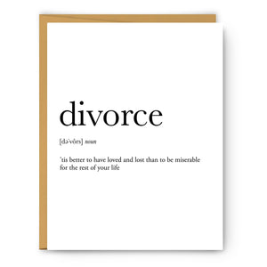Divorce Definition - Love & Friendship Card