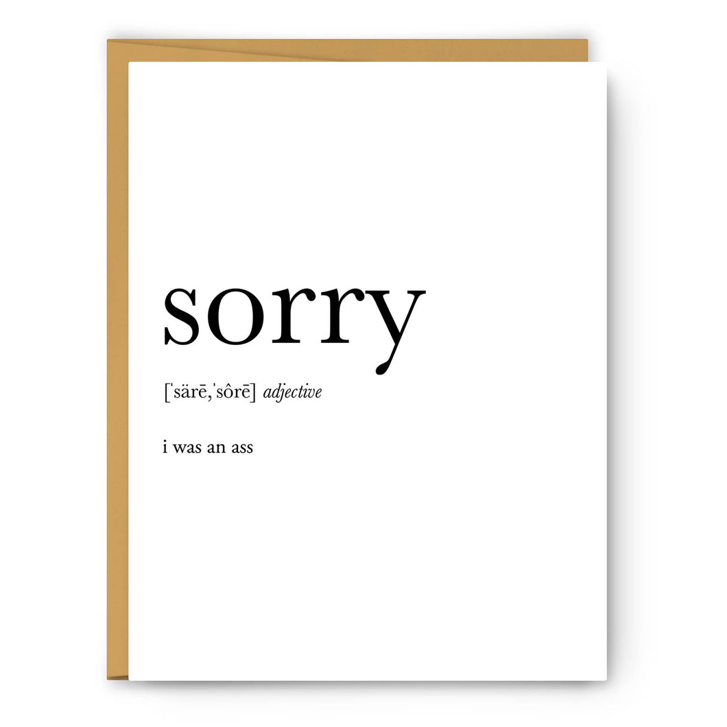 Sorry Definition - Sympathy Card