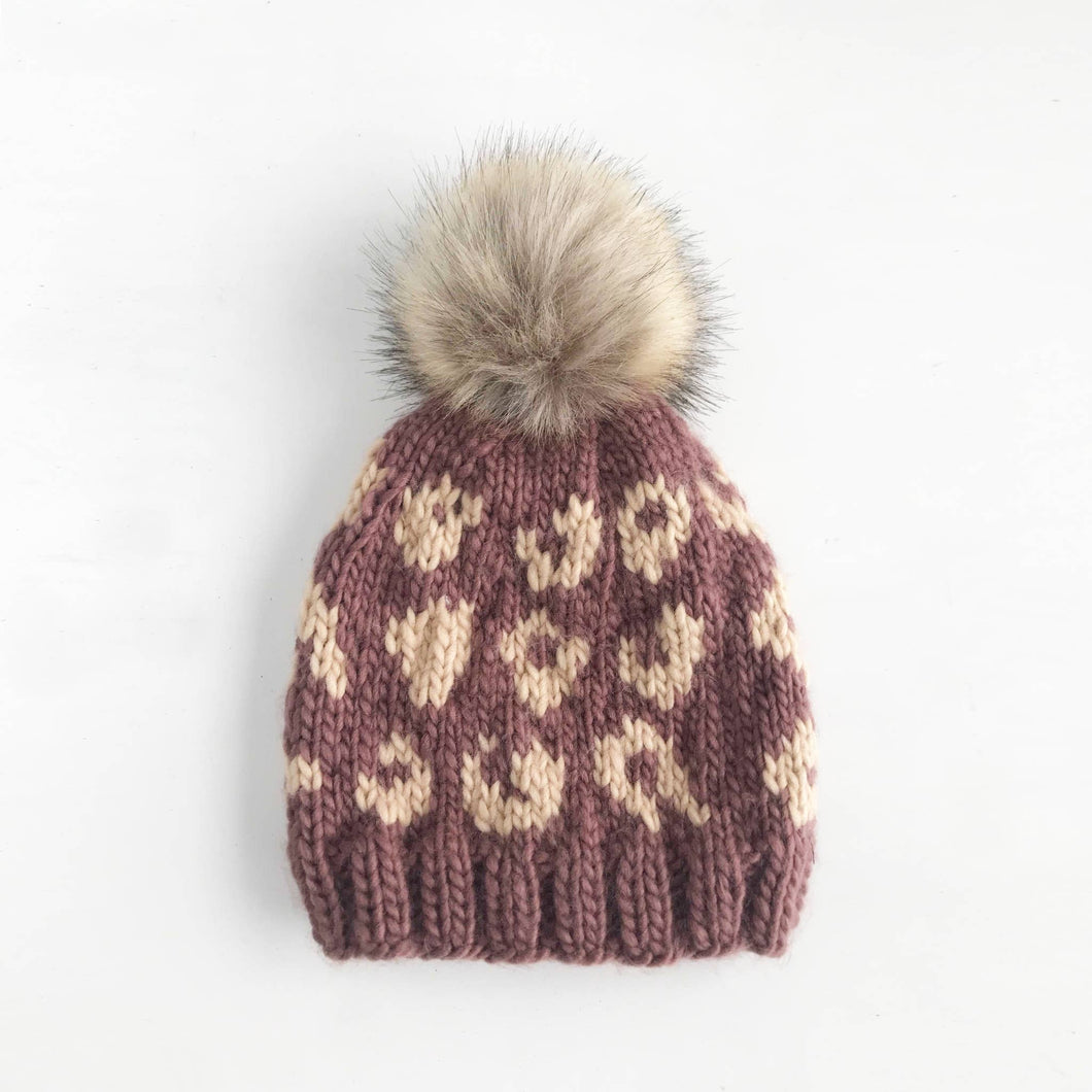 Cheetah Hat | Acrylic Hand Knit Kids & Baby Hat