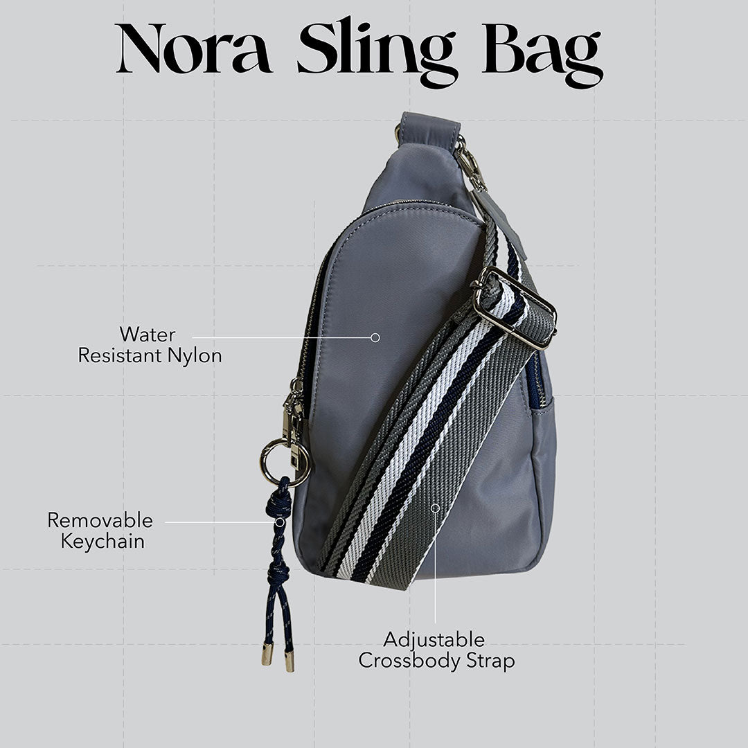 Nora Nylon Sling/Cross Body Bag w/ Detachable Strap