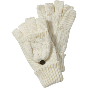 White Cableknit Mittens