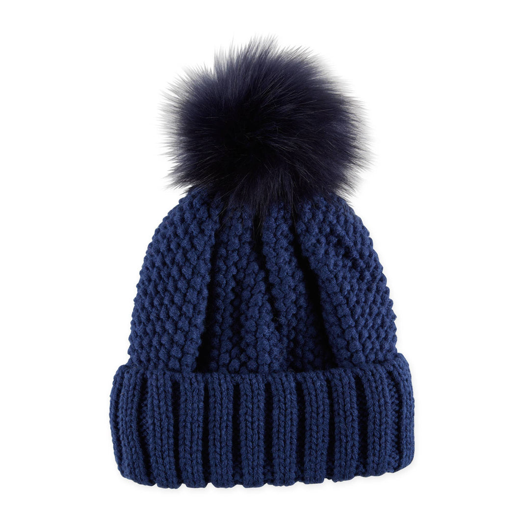 Snap On Pom Pom Beanie in assorted colors