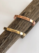 Load image into Gallery viewer, Brass Mantra Cuff in multiple sayings