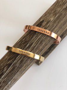 Brass Mantra Cuff in multiple sayings