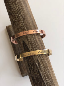 Copper Mantra Cuff in multiple sayings