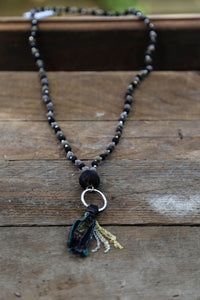 Kantha Noir Tassel Necklace