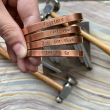 Load image into Gallery viewer, Copper Mantra Cuff in multiple sayings