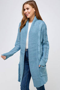 Cable knit sweater cardigan