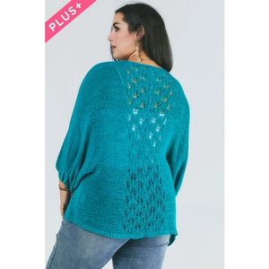 Open Front Knit Cardigan in inclusive sizing