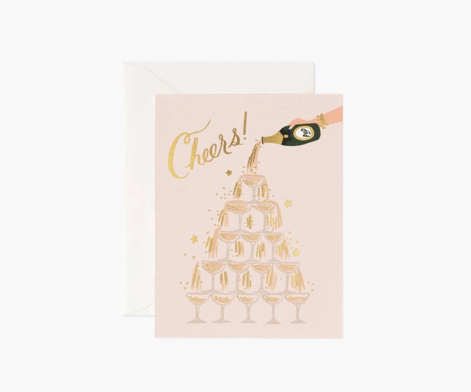 champagne tower card by rifle paper co