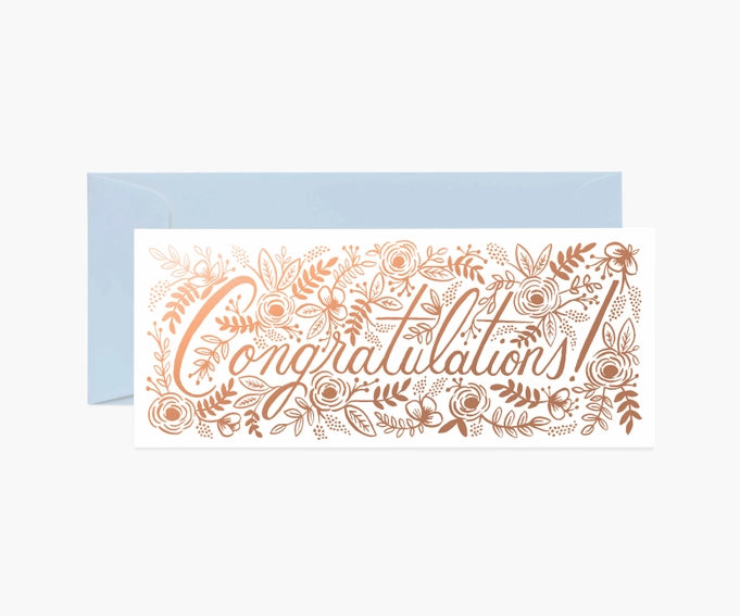champagne floral congrats card by rifle paper co
