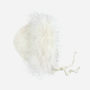 Arctic Faux Fur Bonnet | Acrylic Hand Knit Kids & Baby Hat