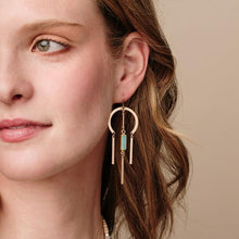 Load image into Gallery viewer, Dream Catcher Earring in Turquoise with silver or gold