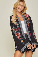 Load image into Gallery viewer, Floral Embroidered Kimono- inclusive sizing