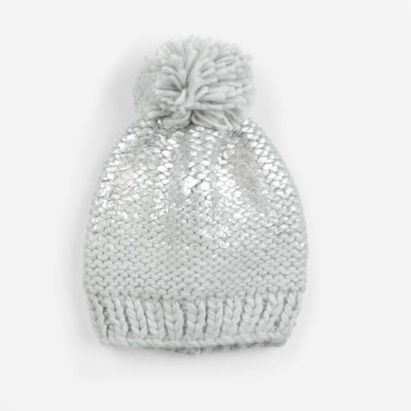 Pearl Metallic Knit Hat