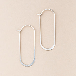 Refined Oblong Hoop in silver or gold