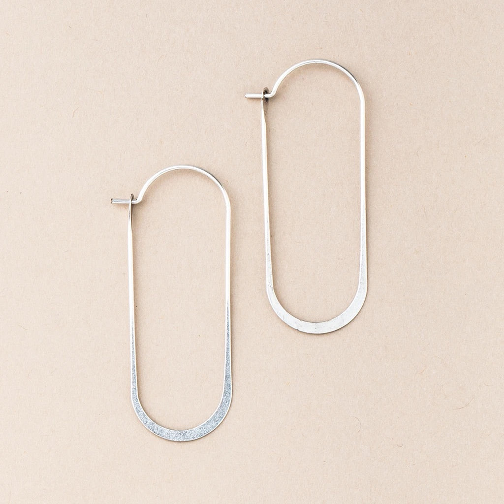Refined Oblong Hoop in silver or gold