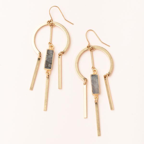 Dream Catcher Earring in Labradorite with gold or silver