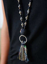 Load image into Gallery viewer, Kantha Noir Tassel Necklace