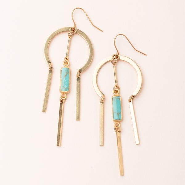 Dream Catcher Earring in Turquoise with silver or gold