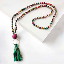 Kantha Spice Tassel Necklace